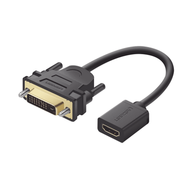 [20118] Convertidor DVI macho a HDMI Hembra | Bidireccional | DVI 24+1 | 1080P@60Hz | Cable de 22cm | Negro.