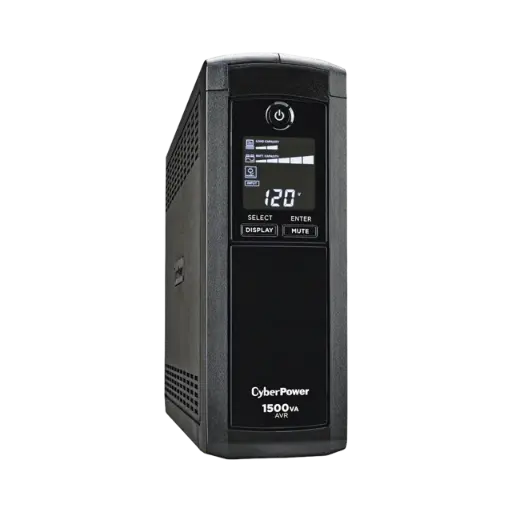 [CP1500AVRLCD] UPS de 1500 VA/900 W, Topología Línea Interactiva, Entrada 120 Vca NEMA 5-15P, Tipo Mini Torre, Con 12 Tomas NEMA 5-15R 