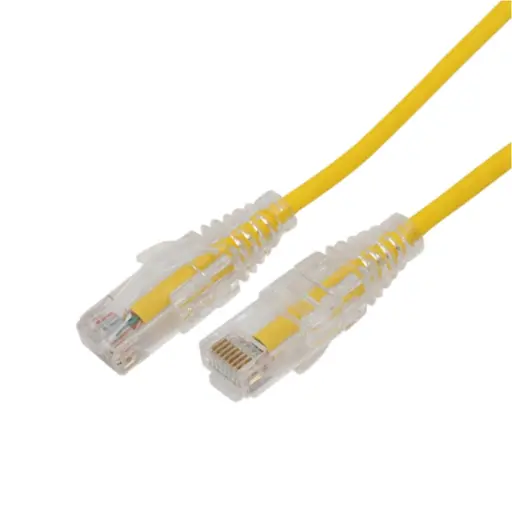 [LP-UT6A-200-YE28] Cable de Parcheo Slim UTP Cat6A - 2 m Amarillo, Diámetro Reducido (28 AWG) 
