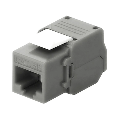 [LP-KJ-516-TTGY] Módulo Jack Keystone Cat5e (toolless), con terminación en ángulo 180 º Color Gris