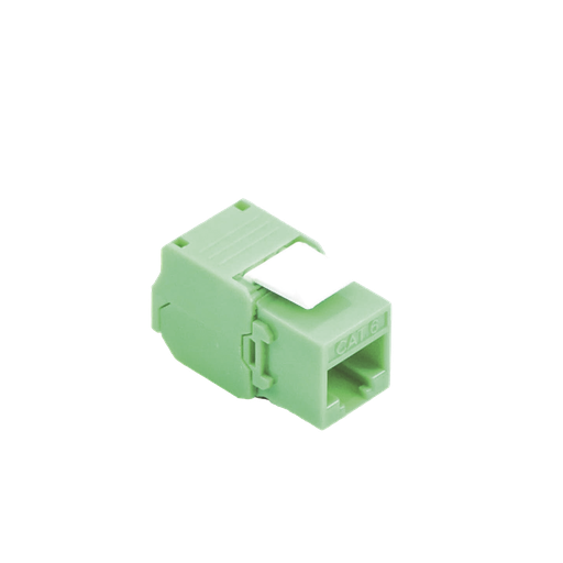 [LP-KJ-516-TTGR] Módulo Jack Keystone Cat5e (toolless), con terminación en ángulo 180 º Color Verde 